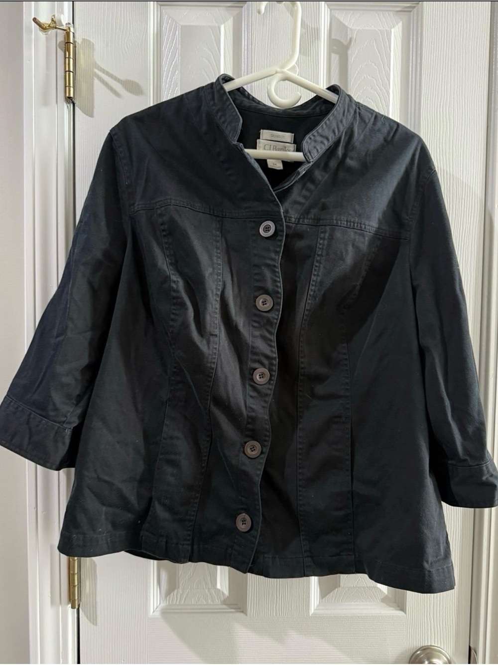CJ Banks stretch jacket in black-2x